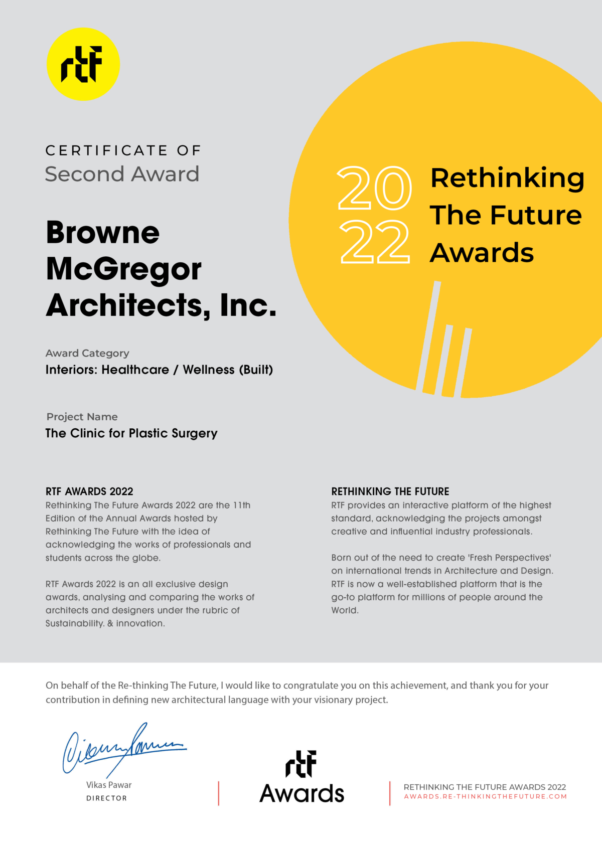 Browne McGregor Wins Second Place in 2022 Rethinking The Future Awards ...